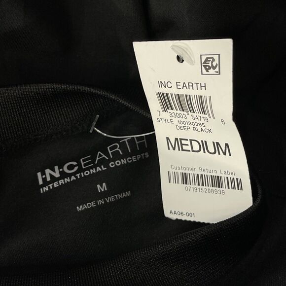 INC Earth International Concepts Medium Dress Long Balloon Sleeves Stretch Black - Picture 8 of 10